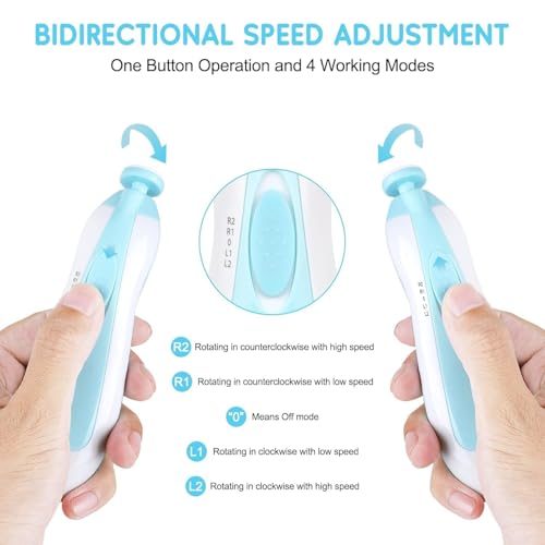 Image of Baby Nail Cutter Trimmer Shaper for New Born Babies with 6 Grinding Pads and Protective Case, 0-6 Months, Blue, Pack of 1