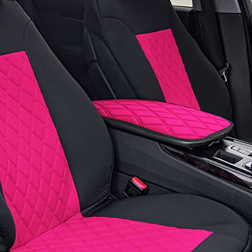 Image of FH Group Neosupreme Pink Diamond Pattern Center Console Pad - Water-Resistant Armrest Cover Protector for Cars, SUVs & Trucks