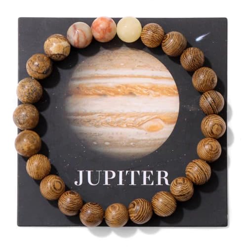 MLLISDGGET Uranus Earth Venus Pluto Jupiter Saturn Moon Theme Bracelet, Unique Planetary Zodiac Jewelry, Solar System Planet Bracelet, jupiter