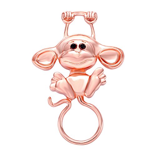 Image of Lovely Magnetic Reading Glasses Holder Clip Multi-Function Monkey Pin Brooch /Necklace (Rose Gold Brooch)