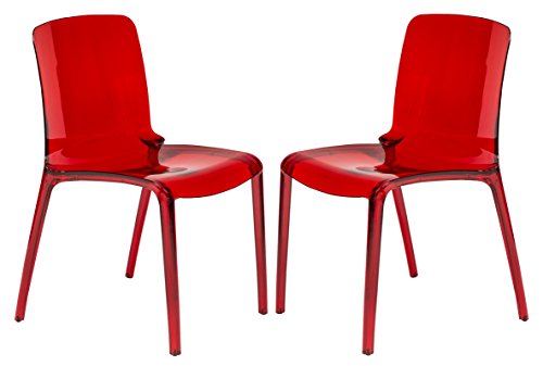 LeisureMod Mid-Century Modern Dining Chair, Acrylic Accent Chair for Kitchen,