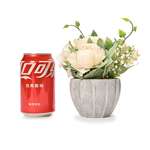 2 Pack Potted Artificial Flower Arrangements Table Centerpiece Hydrangeas Fake Flowers With Vase Silk Rose Peony Faux Flowers In Pot For Home Office Decoration #TOP5