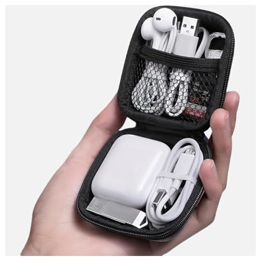 1 Pcs Small Electronic Accessories Storage Case, Portable Zipper Pouch for Earphones, USB Cables, Flash Drives