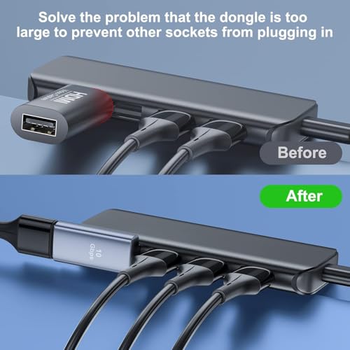 Image of WISTAR USB 3.1 90 Degree Adapter - 2 Left Angle & 2 Right Angle USB A Male to Female Adapter for PC, Laptop, Mac, Car Charger, Power Bank and Most USB Devices