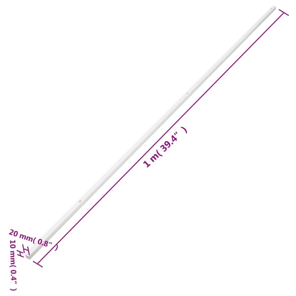Tubos de instalación de PVC de 20 x 10 mm, color blanco, 10 m, juego de 10 canales de cable atornillables para gestión de cables en la oficina, salón, TV y ordenador
