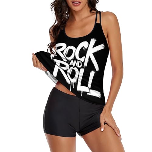 Women's Fashion Swimsuits Tummy Control Tankini Sets Two Piece Swimwear2