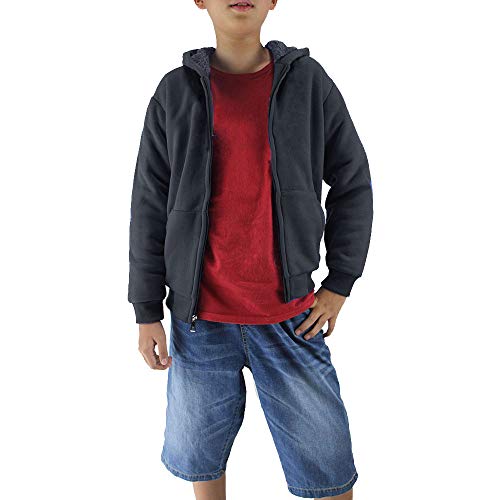 Boys' Sherpa-Lined Fleece Zip-Up Hoodie Sweatshirts Youth Kids Serpa Fleece Sweatshirt2