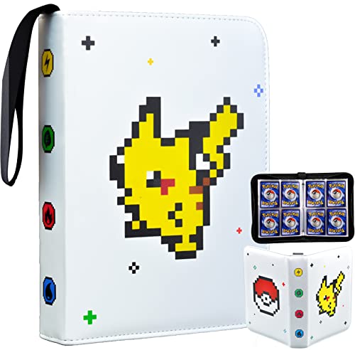 Card Binder for Pokemon Cards, CHELSOND 4-Pocket Portable Card Collector Album Holder Book Fits 400 Cards with 50 Removable Sleeves, Trading Card Binder Display Storage Carrying Case for TCG - Mosaic