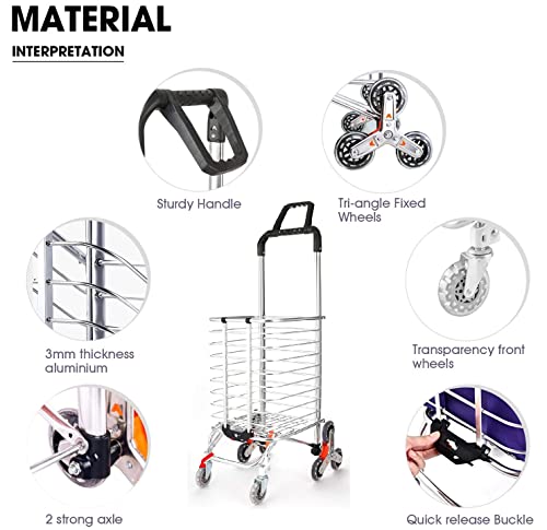 Folding Hand Truck Luggage Cart with Wheels Trolley Cart for Home Office Car Travel Luggage Shopping Trolley (8 Wheel Shopping Trolley)