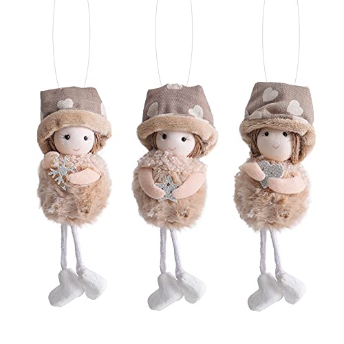 Buhdjfnke Muñeca de peluche para niñas de Navidad, colgante de árbol de Navidad, decoración de Navidad, accesorios de Navidad, adornos de fiesta lindos