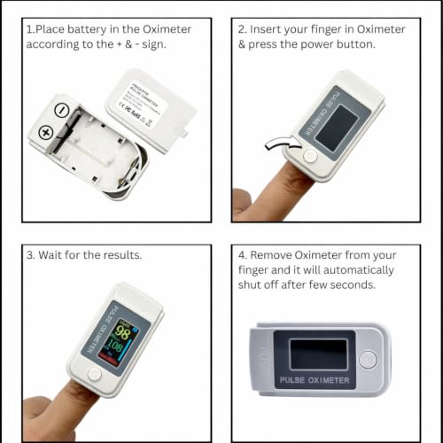 Image of Fingertip Pulse Oximeter, Blood Oxygen (SpO2) Monitor with Pulse Rate & LED Display, Portable Oxygen Saturation Monitor for Home & Travel (LK89)