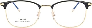 Unisex Glasses Frame Retro Bright Black Gold Oval Half Frame Decoration Prescription Glasses