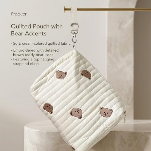Nappy Bag Organiser with Quilted Cotton Design, Portable Essentials Pouch for Mums and Dads for Diapers and Wipes - Orevan - Image 5