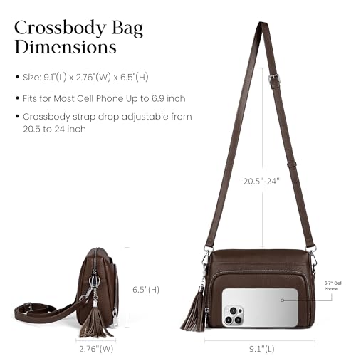 Image of befen Genuine Leather Crossbody Bags for Women Leather Wallet Travel Purse