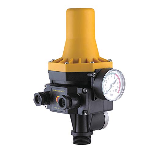 Pumpensteuerung Druckschalter mit Manometer Druckwächter einstellbar Automatic-Controller Durchflusswächter unverkabelt für Hauswasserwerk Pumpe Brunnenpumpe Kreiselpumpe Tauchpumpe Tiefbrunnenpumpe