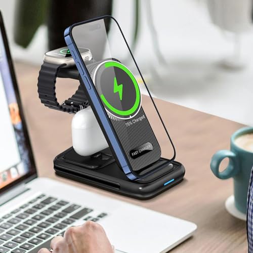 Chargeur simultané pliable et station d'énergie compacte multi-appareils - 3
