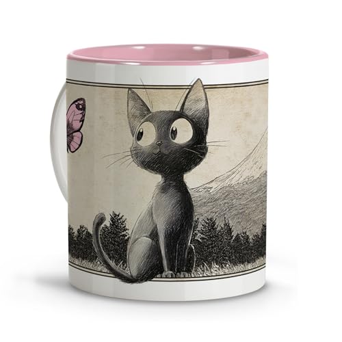 Tasse avec motif de chat de style anime. Tasses originales à offrir. Cadeaux geek pour femme. Cadeaux pour les amoureux des chats. Chavenas. Tasse d'automne...