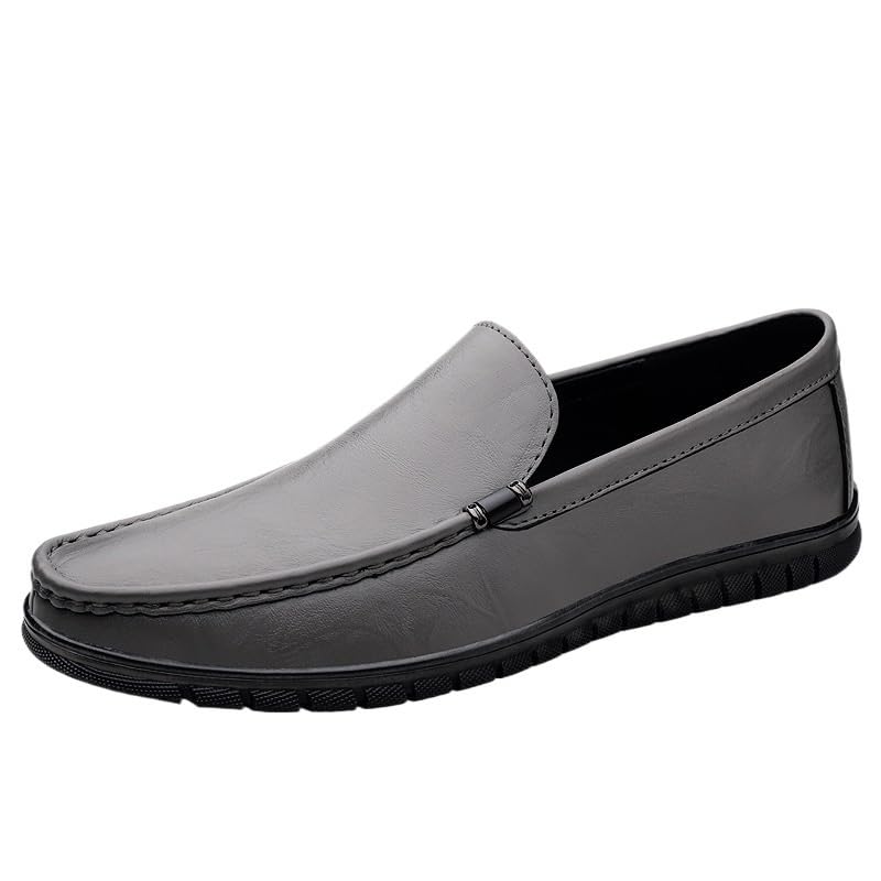 Dress Formal Shoes for Men Party Uniform Genuine Leather Slip On Non Slip Low Top Block Heel Anti-Slip Prom Round Toe