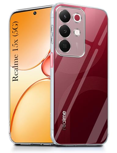 Image of Jkobi Silicone Back Cover Case for Realme 15X (Clear Shockproof Case with Camera Protection | Soft and Flexible | Transparent)