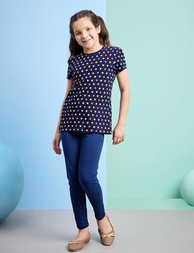 Image of Amazon Brand - Symbol Girl's Cotton Jersey Stretchable Leggings | Ankle Length | Aged 2-14 Years