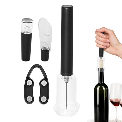 Juego de abridor de vino a presión de aire, sacacorchos con aireador y cortador de láminas, abridor de vino portátil para viajes, pícnic, camping, bar y cocina en casa