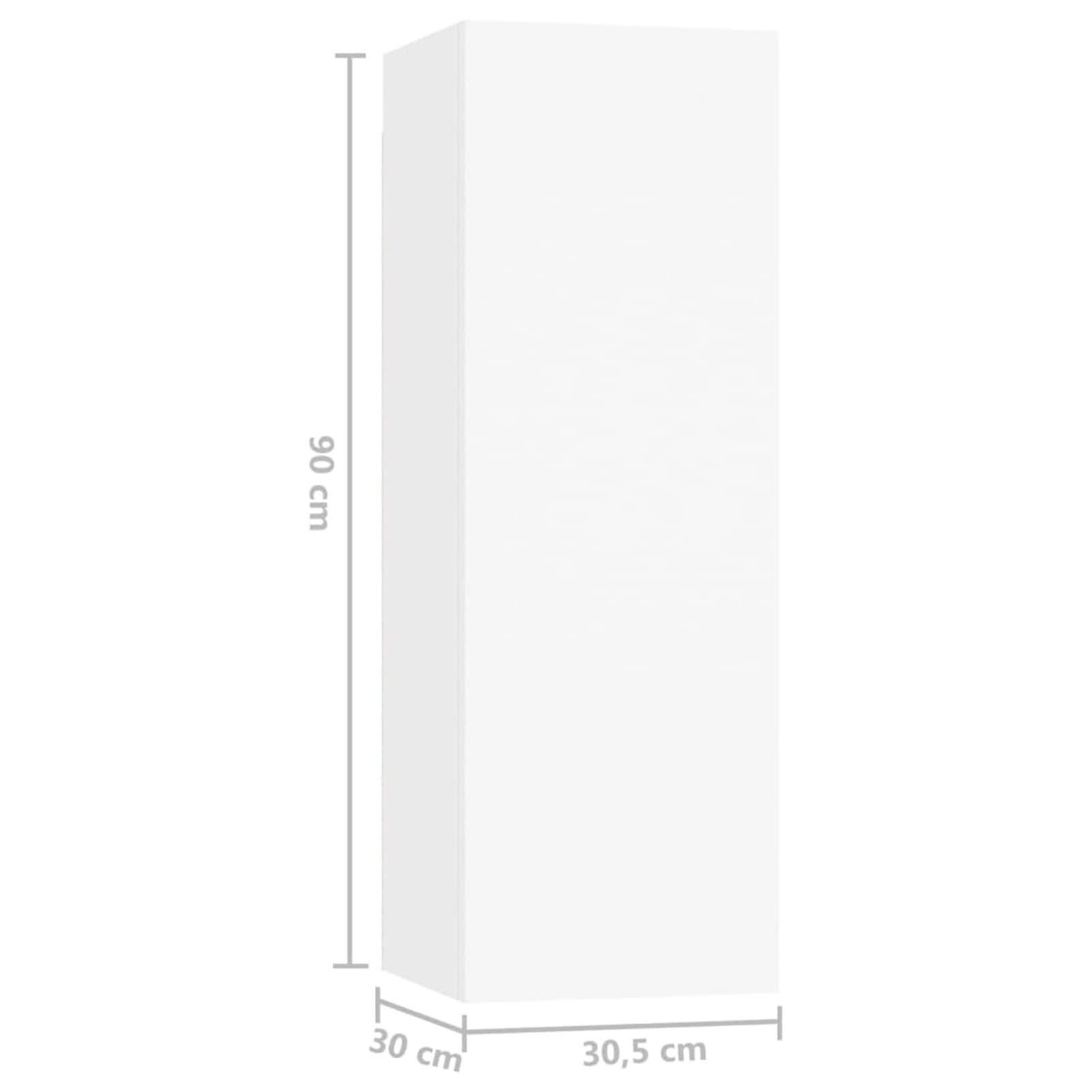 Set di Mobili Porta TV 4 pz, Moderni, Facile da Pulire, Bianco in Truciolato