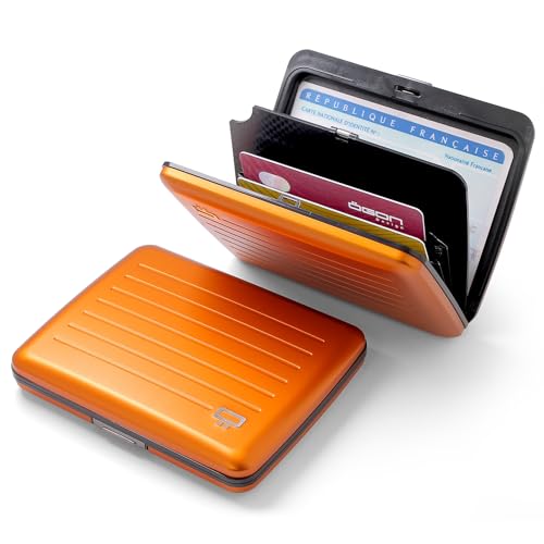 Image of OGON -DESIGNS- Aluminum wallet, Large capacity with metal lock, RFID Protection against fraud and demagnetization, Smart Case OSLO Large model