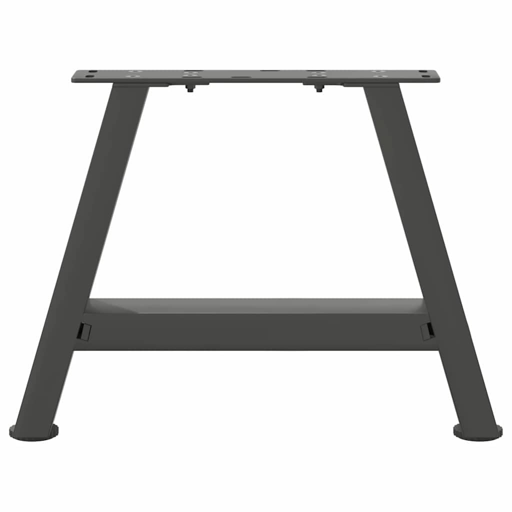 Nogi do stolika kawowego w kształcie litery A, ze stali malowanej proszkowo, antracytowe, 50 x (30-31) cm, 2 sztuki z regulowanymi nóżkami poziomującymi, do montażu stolika kawowego, śruba