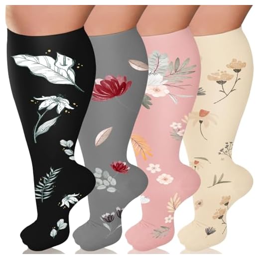 Diu Life Plus Size Compression Socks for Women & Men 15-20 mmhg Extra Wide Calf Knee High Support Socks for Circulation
