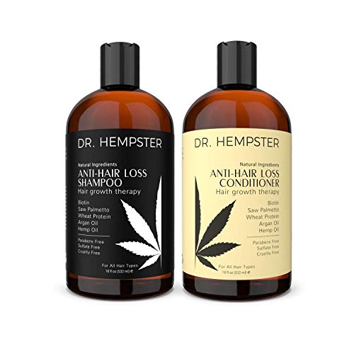 Organic Hemp Shampoo and Conditioner Set â€“ Hydrating Argan Oil & Biotin Infusion, Thickening Moisturizing Volumizing Hair Shampoo Conditioner, Cruelty & Sulfate Free - 2 x 18 Fl Oz