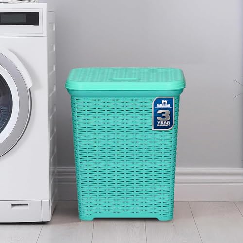 Nilkamal Elegance 35 Litre Laundry Basket with Lid Robust with In...