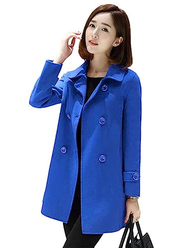 IDEALSANXUN Womens Fall Winter Wool Coats Peacoat Double Breasted Trench Coats