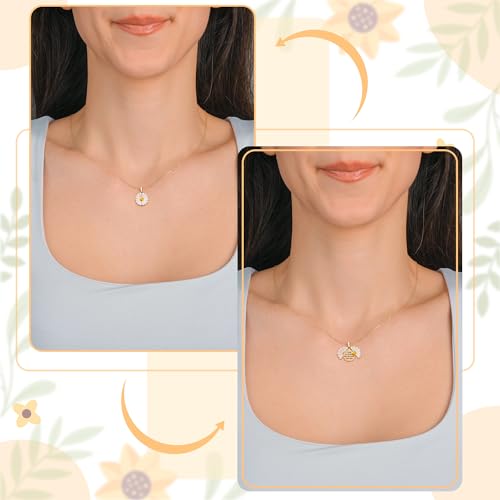 PANTIDE Christian Daisy Locket Necklace for Women - God Is Within Her She Will Not Fail Engraved Faith Religious Necklace Inspirational Stainless Steel Necklace Jewelry Birthday Gift4