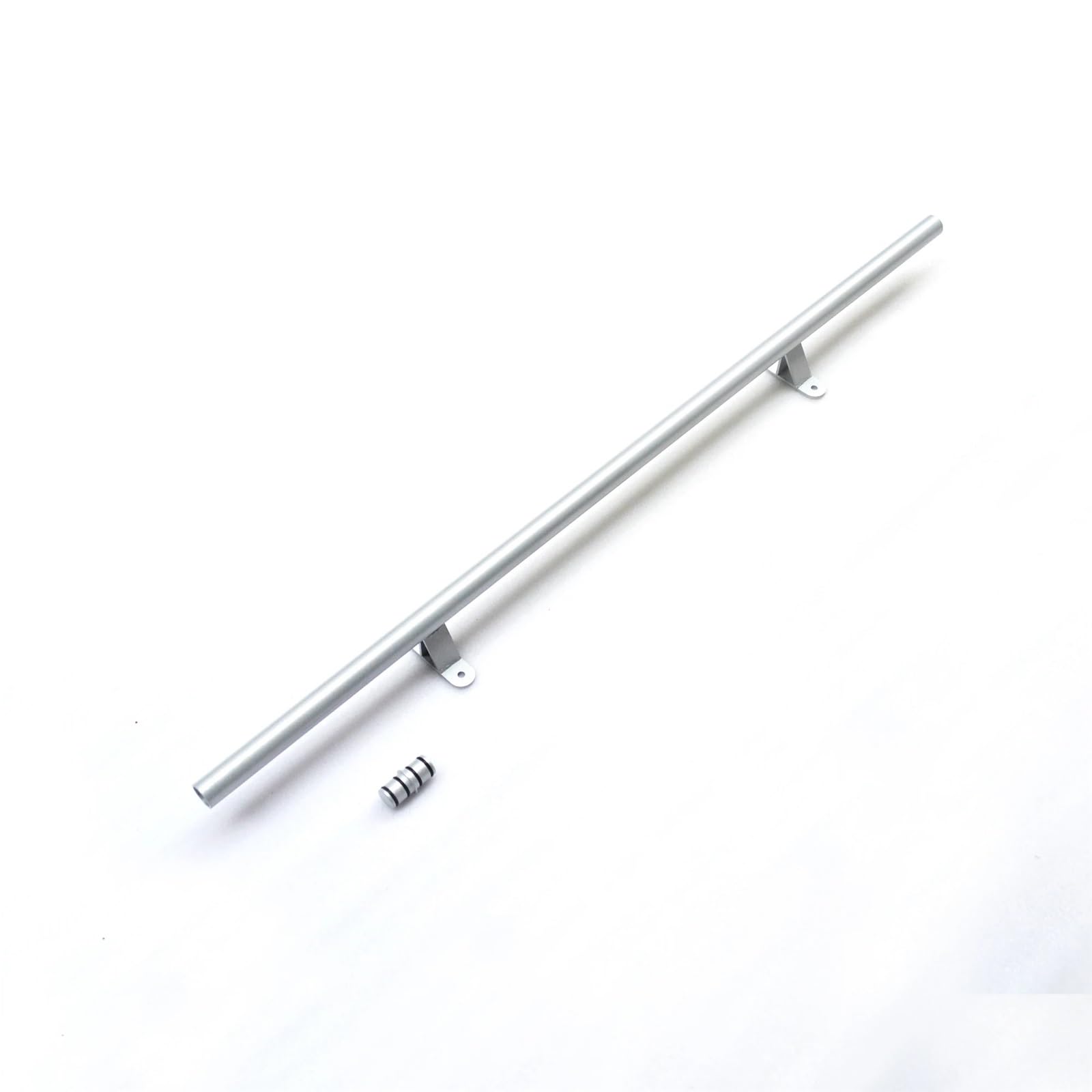 2 m Silberne verschiebbare Bibliotheksleiter-Hardware, einziehbare obere Rolle, Heimbüro, Bibliothek, Rollschienen-Set, Bodenrad mit Bremsen Rollende Bibliotheksleiter-Kit
