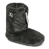 Bedroom Athletics Womens Marilyn Classic Faux Fur Slipper Boot luxury Warm Zip Fastening Memory Foam Durable Machine Washable Charcoal UK3/UK4