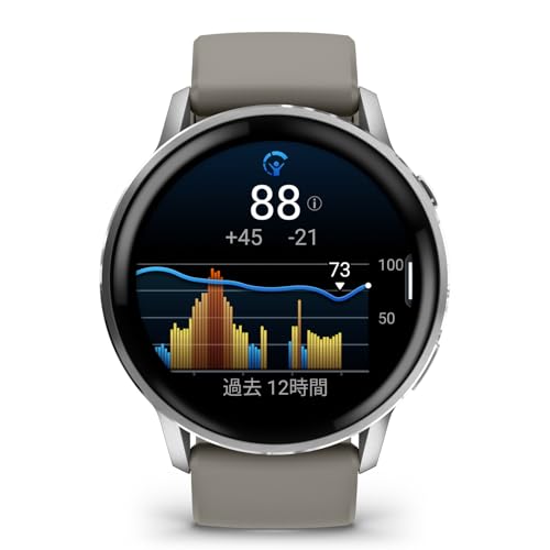 GARMIN(ガーミン)Venu 4 Silver/Gray 45mm スマートウォッチ AMOLED ディスプレイ ロングバッテリー 健康 フィットネス ワークアウト Suica対応/心拍センサー/ストレスレベル・睡眠時間測定/iOS・アンドロイド対応/心電図(ECG)アプリ対応モデル【日本正規品】 商品画像8