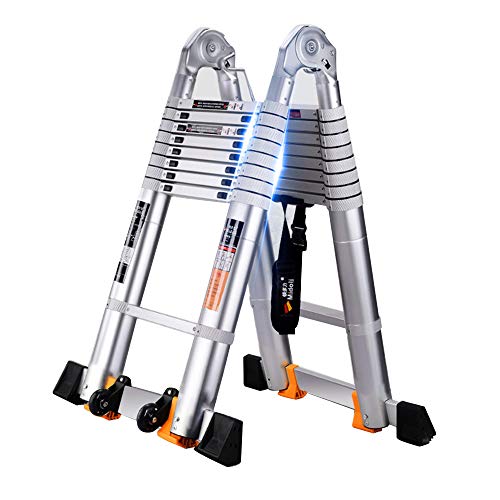 Preisvergleich Produktbild BJL-Step Hocker Teleskopleiter - Dickere Leiter Aluminiumlegierung Multifunktionsleiter Hebetechnik Leiter - Traglast 150kg - 5 Größen OYO (Size : Herringbone Ladder 3.8m)