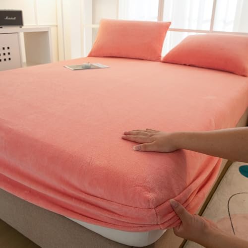 JIANINGHOME Sábana bajera ajustable de forro polar de 150 x 200 pulgadas, de franela extra profunda, para cama individual, doble, super king