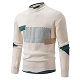 Suéter cálido para hombre, ligero, suéter para hombre, estampado occidental, sudadera con cremallera para exteriores, senderismo, trabajo, caminar, trajes cálidos, blanco, L