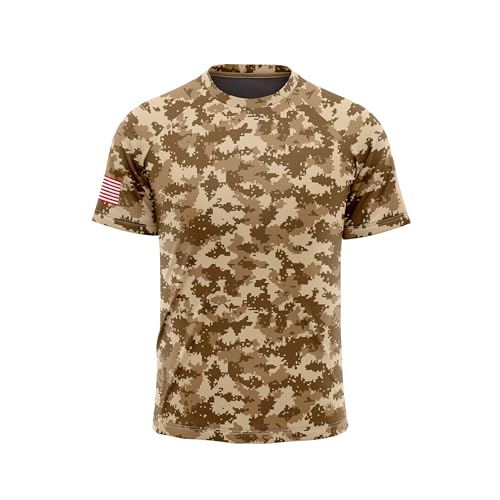 Men's Camo T-Shirt Sports Fitness Short Sleeve Military Camouflage Crewneck Hunting Shirt2