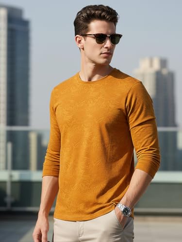 Image of Urbano Fashion Men's Printed Full Sleeve Slim Fit Cotton T-Shirt