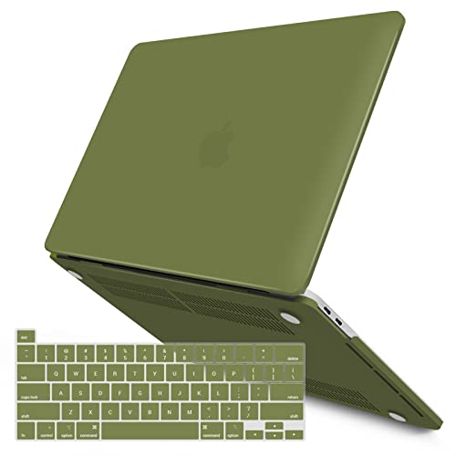 IBENZER Compatible with 2023 2022 M2 MacBook Pro 13 Inch Case 2021-2016 M1 A2338 A2289 A2251 A2159 A1989 A1706 A1708, Hard Shell Case & Keyboard Cover for Mac Pro 13, Matcha Green,T13MOGN+1