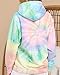 EFAN Women's Hoodies Tops Tie Dye Printed Sweatshirt Long Sleeve Pullover Loose Drawstring Hooded with Pocket Green