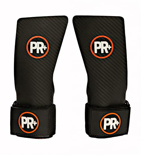 PR+ Triple Layer Chalk-Free Cross Training Gymnastics Grips with Widened Wrist Strap – Hand Grip Protection for Pull-Ups, Muscle-Ups, WODs, Weightlifting & Cross Training Men & Women (Orange, Medium)