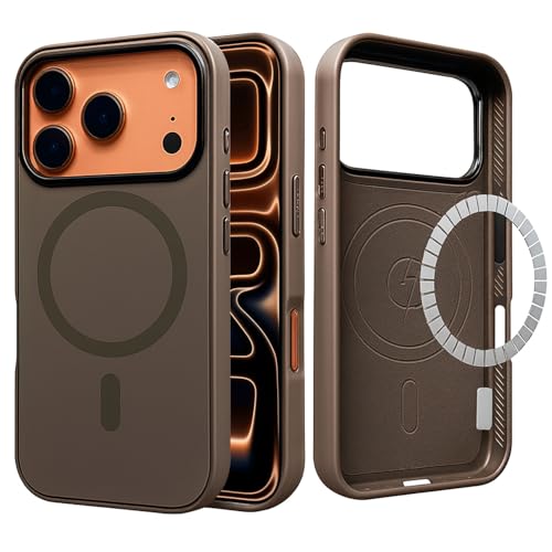 Image of VONZEE Magnetic for iPhone 17 Pro Max Case (2025)(Compatible with MagSafe)(Military Grade Drop Protection) Matte Shockproof with Anti-Fingerprint Phone Cover, 6.9''|Brown