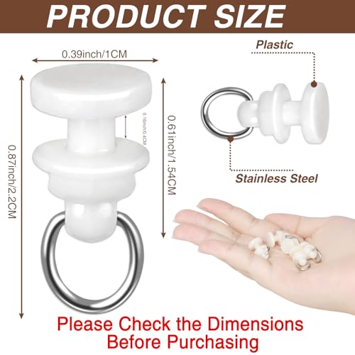 Ckepvo Curtain Track Hooks for Ceiling Mount, 100-Pack Plastic Hooks - Smooth Gliding Rollers for Home/RV, Compatible with Most Curtain Tracks, Easy Install,(Note:Please Check The Size) (100, White)