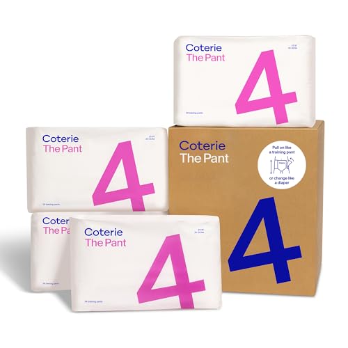 Image of Coterie The Pant, Size 4, Refastenable Training Pants for Sensitive Skin, Hypoallergenic, Super Absorbent Overnight Leak Protection, 2T/3T (20-32 lbs) 136 Count