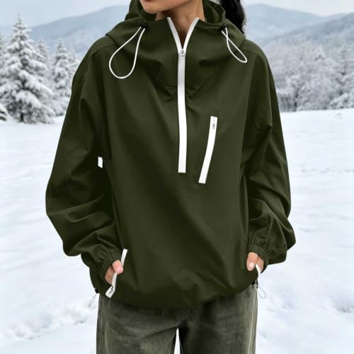 BUERCWS Women's Lightweight Rain Jacket Hooded Outdoor Windbreaker Raincoat - image 2
