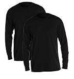 Duofold Men's Mid Weight Wicking Thermal Shirt (Pack of 2), Black, X-Large
