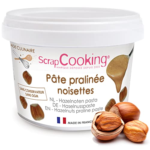 ScrapCooking - Pâte de Praliné Noisettes 200g - Ingrédient pour Pâtisseries, Gâteaux, Desserts, Macarons, Entremets, Cakes, Glaces, Paris Brest - Pot de...